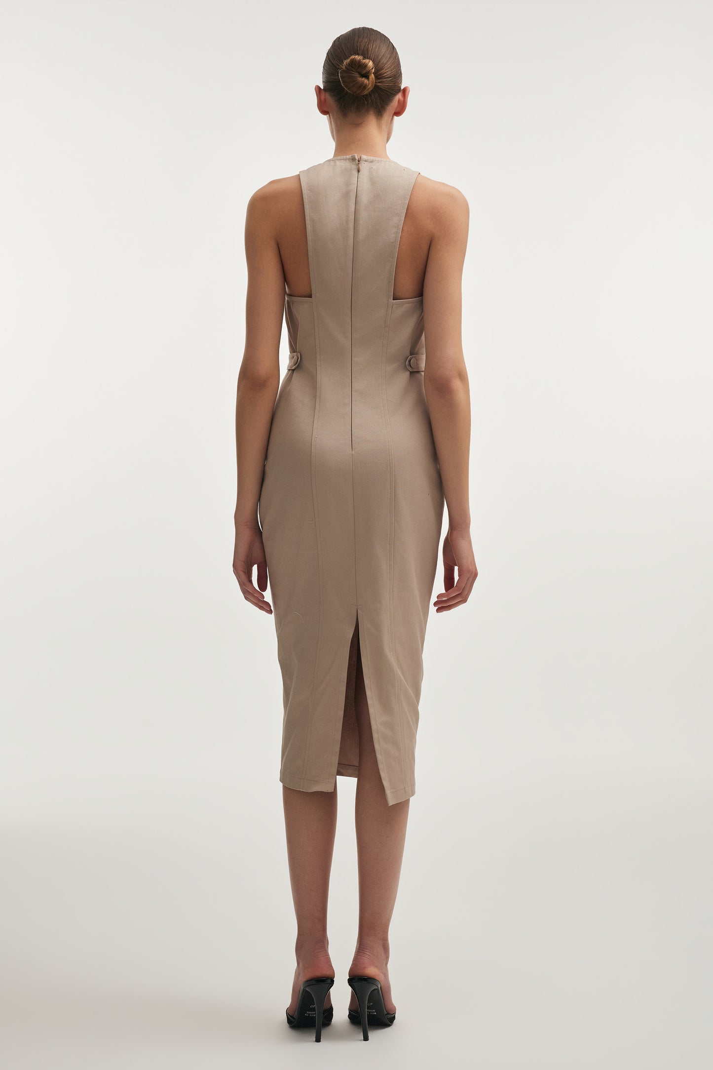 Nadia Rapti Muse Midi Dress Greige