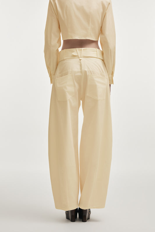 Nadia Rapti Pure Barrel Trousers Butter Yellow