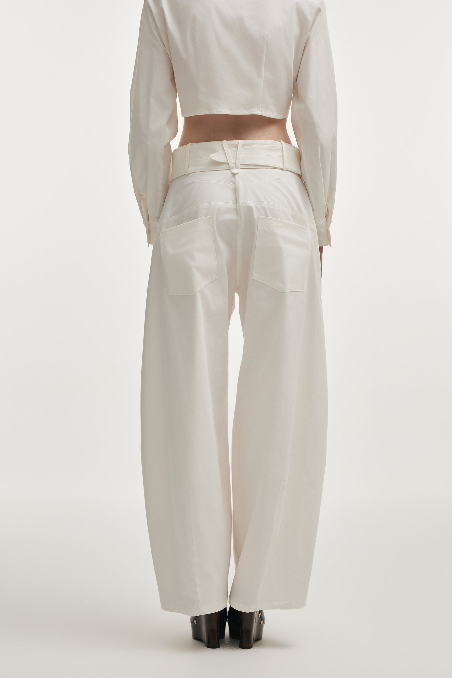 Nadia Rapti Pure Barrel Trousers White