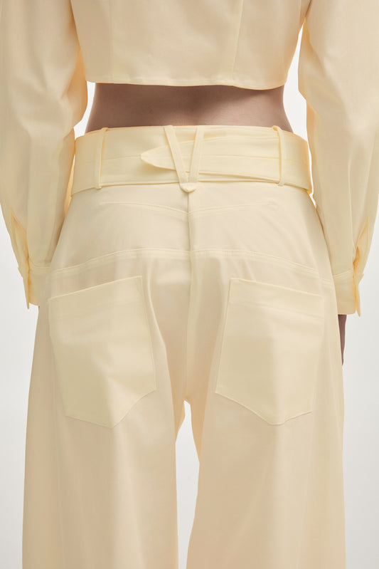 Nadia Rapti Pure Barrel Trousers Butter Yellow