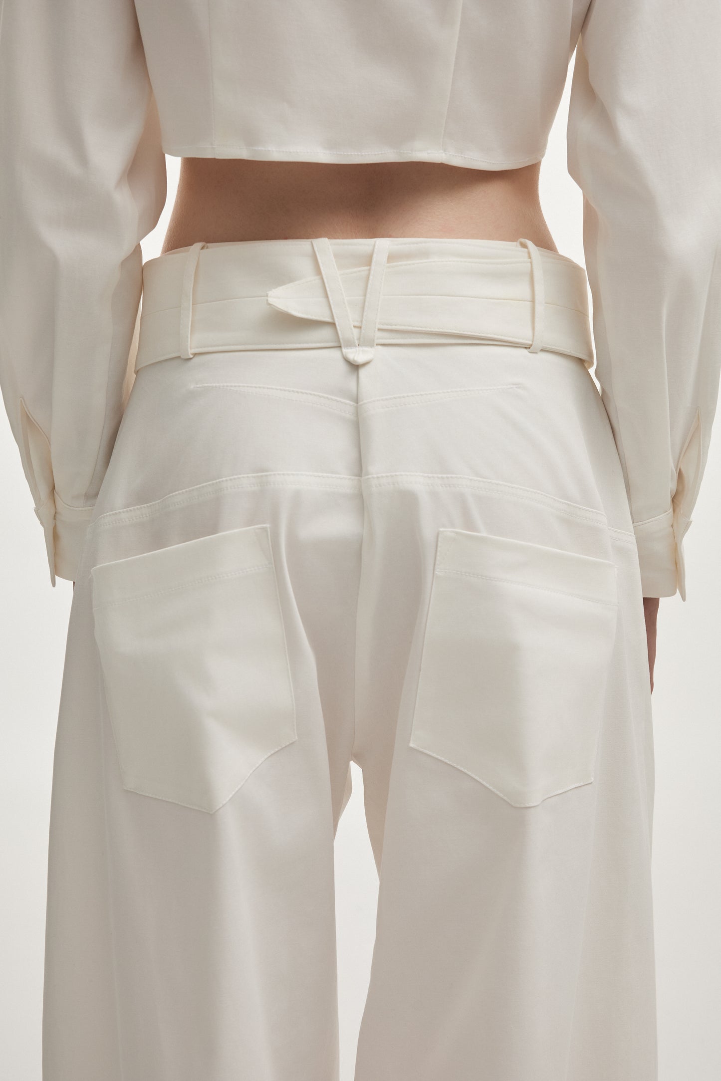 Nadia Rapti Pure Barrel Trousers White