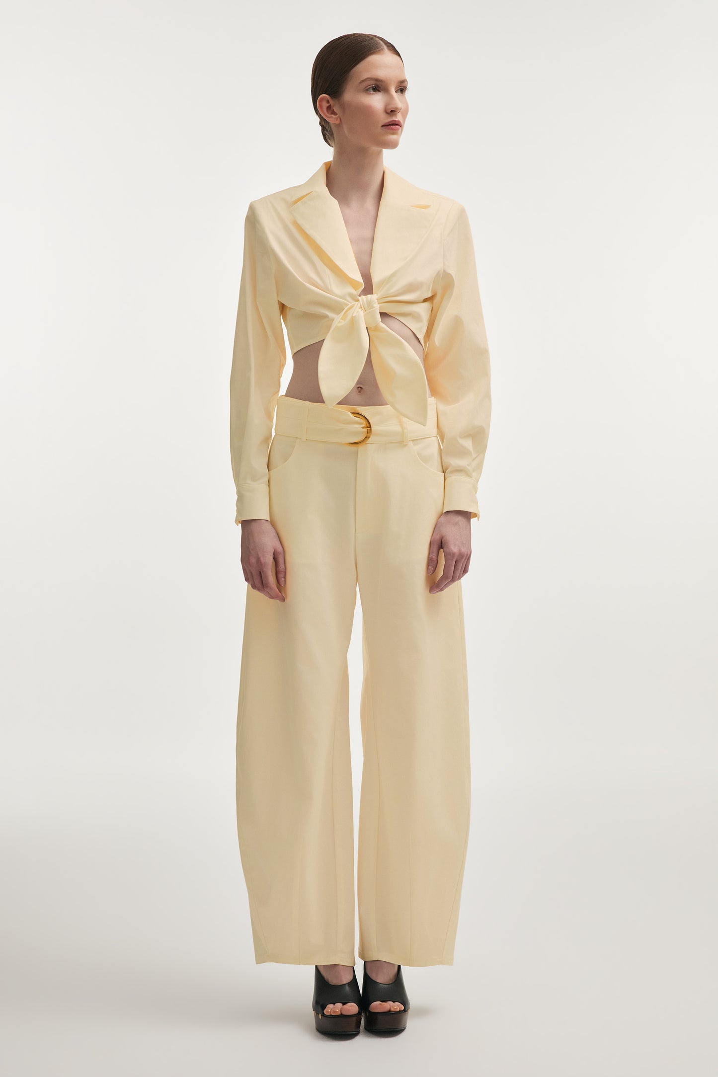 Nadia Rapti Pure Barrel Trousers Butter Yellow