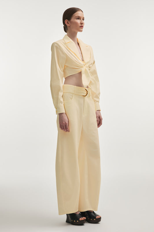 Nadia Rapti Pure Crop Shirt Butter Yellow