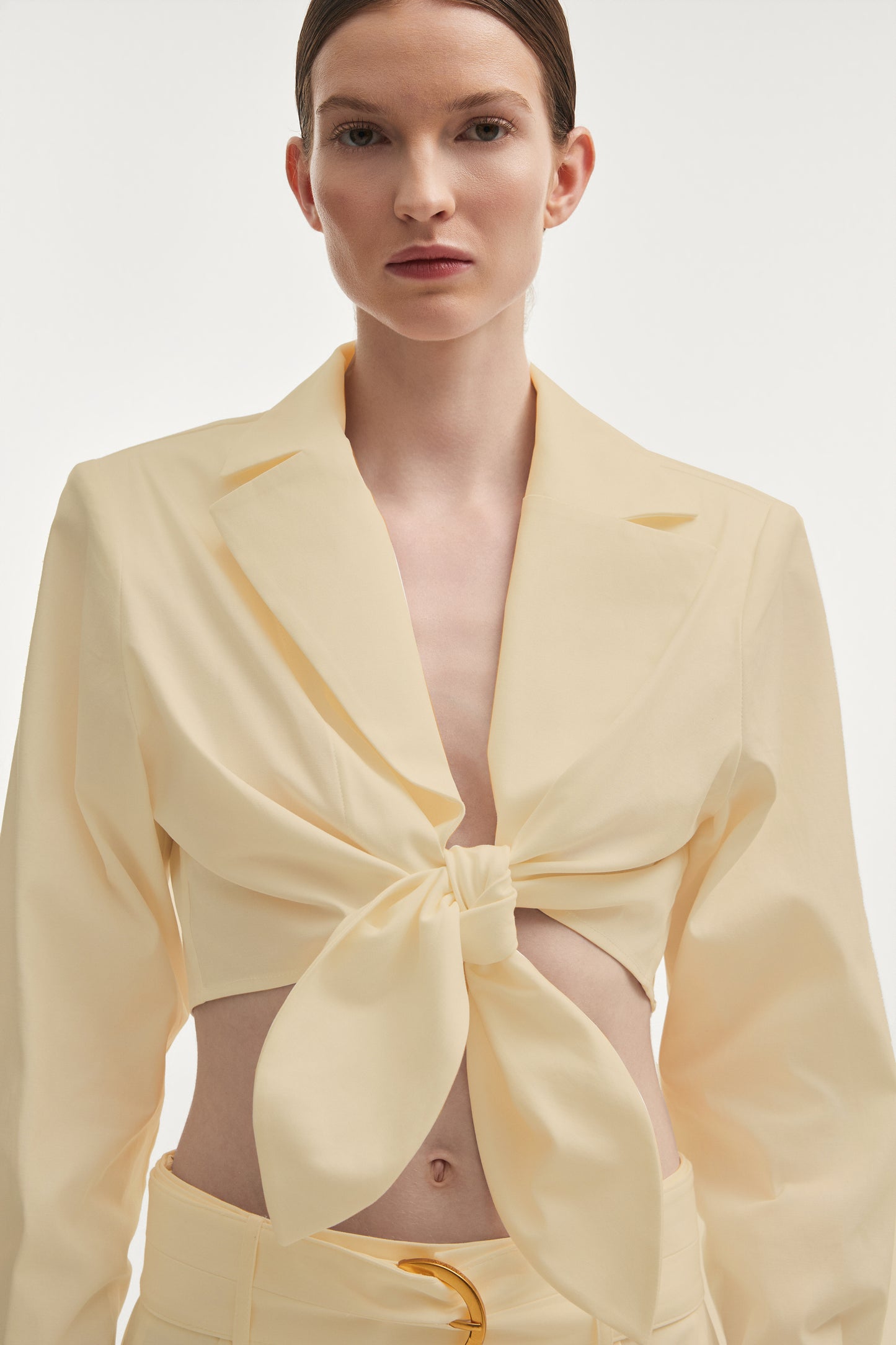 Nadia Rapti Pure Crop Shirt Butter Yellow