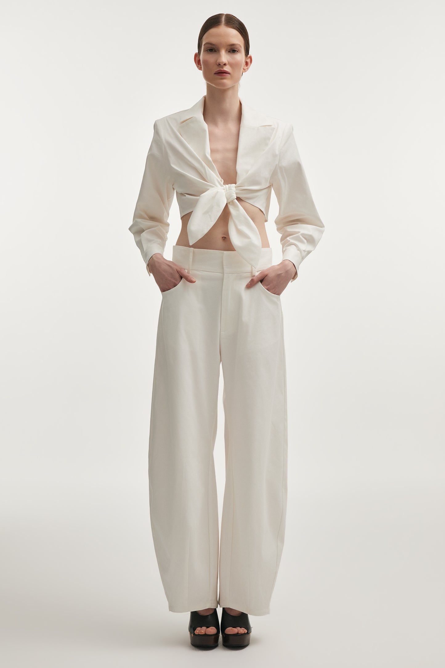 Nadia Rapti Pure Crop Shirt White