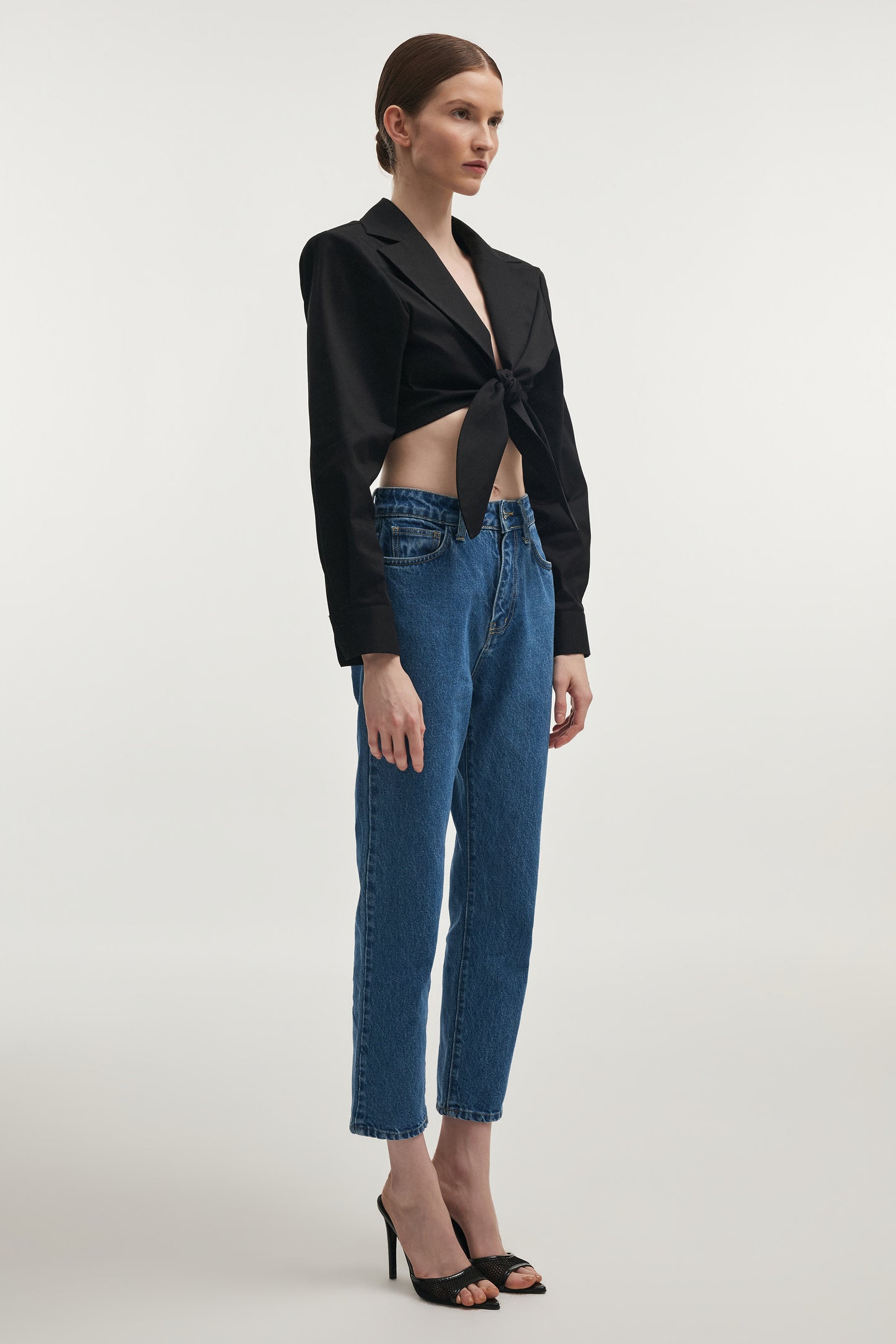 Nadia Rapti Pure Crop Shirt Black