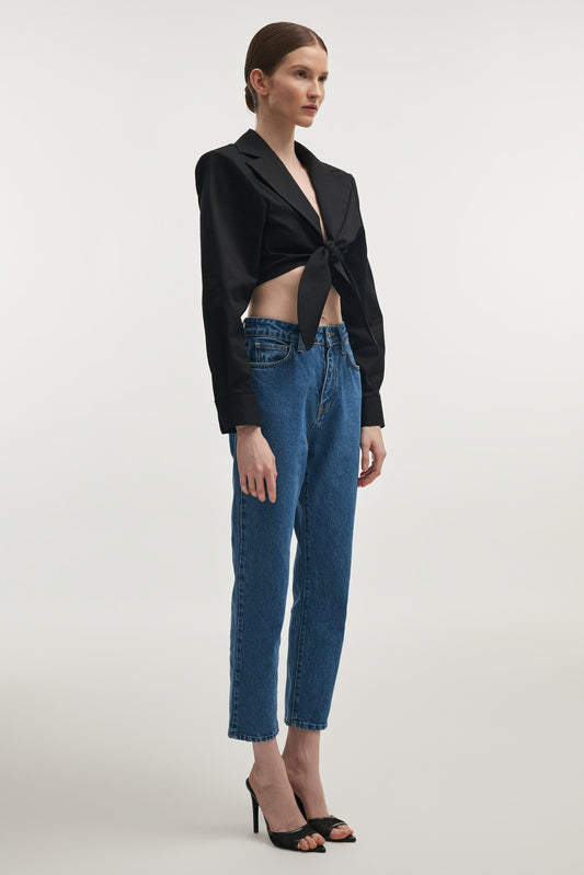 Nadia Rapti Pure Crop Shirt Black