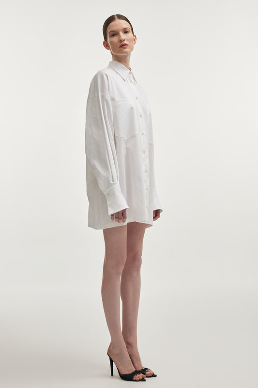 Nadia Rapti Stiil Life Shirt Dress White