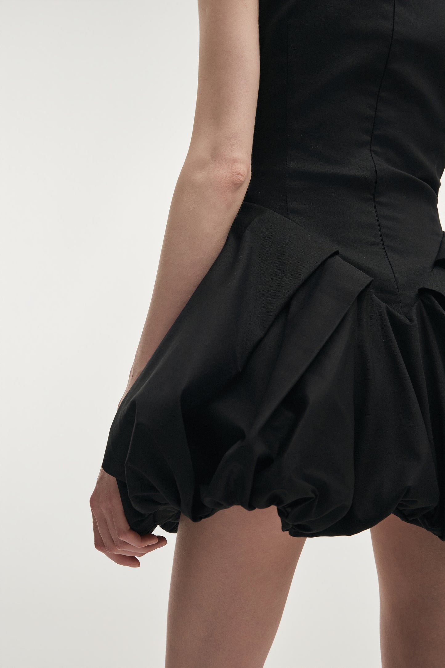 Nadia Rapti Hibiscus Bubble Mini Dress Black