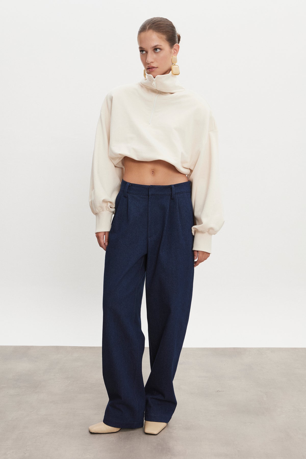 Nadia Rapti America Denim Trousers Dark Blue