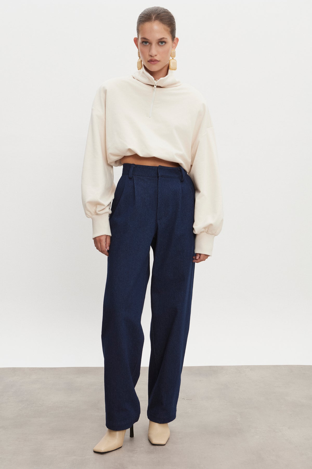 Nadia Rapti America Denim Trousers Dark Blue