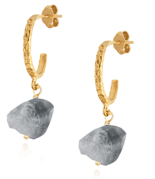 Hermina Syko Hammered Hoops Gold Plated