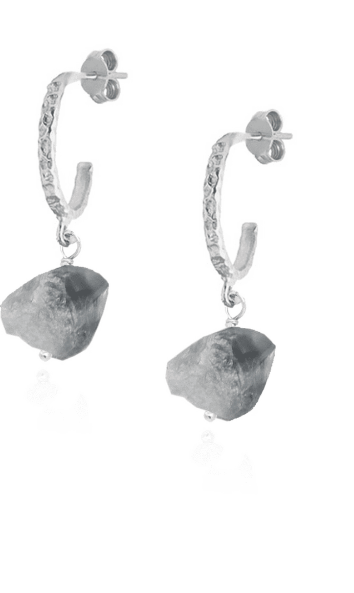 Hermina Syko Hammered Hoops Sterling Silver