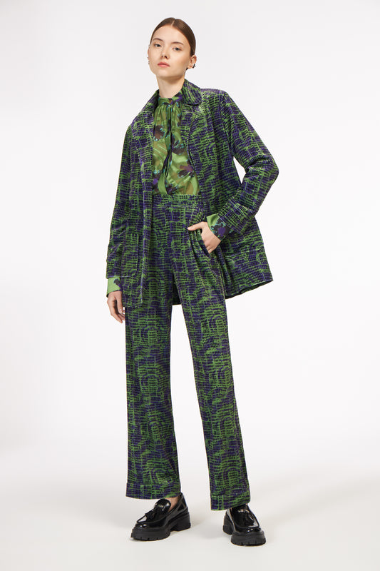 AnnieP Lux Pants/ Trousers Mixed Square Green