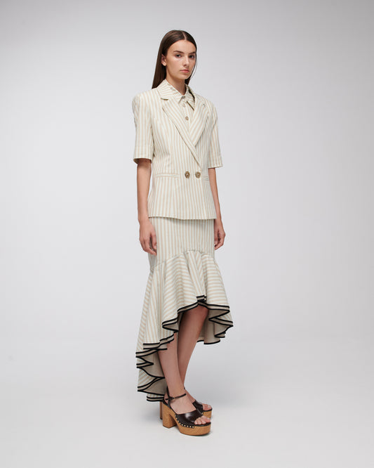Stelios Koudounaris Stripy Short Sleeve Blazer