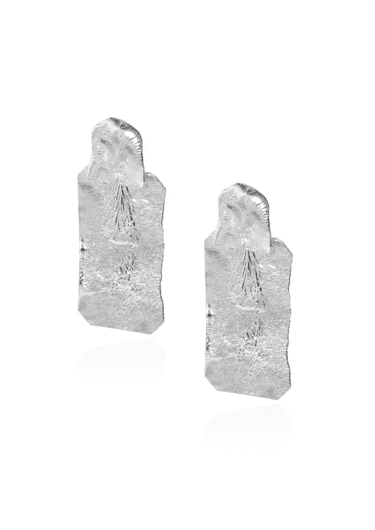 Standing Stone Earrings Silver Hermina