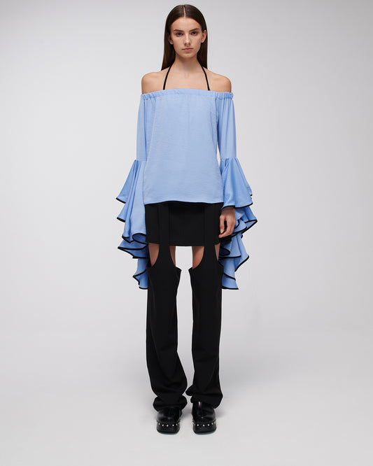 Stelios Koudounaris Vollants Sleeves Blouse